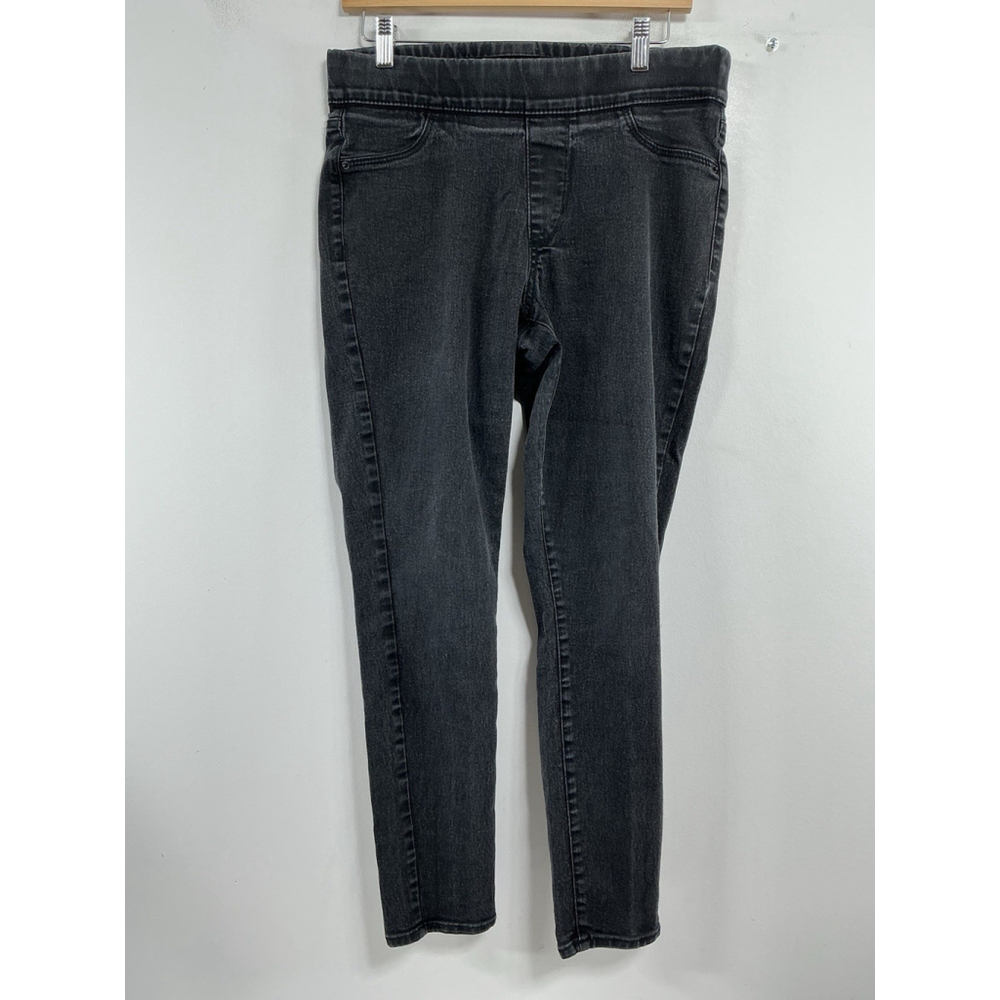 Womans Excellent Old Navy Super Skinny Pull On Black Jeans 10 Elastic 0269/E-5